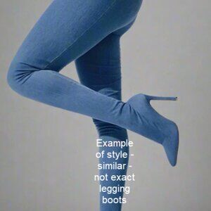 Fashion Nova Denim Heeled Legging Boots